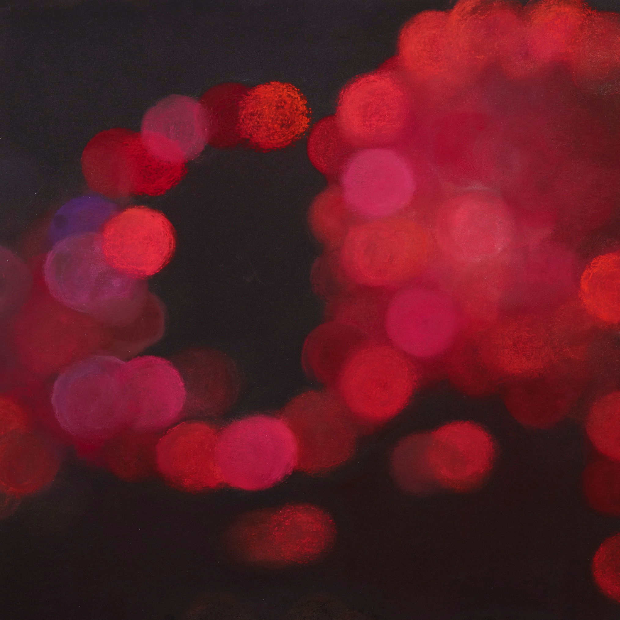  Red halos, 2009, pastel on paper, 40.5x 40.5cm 
