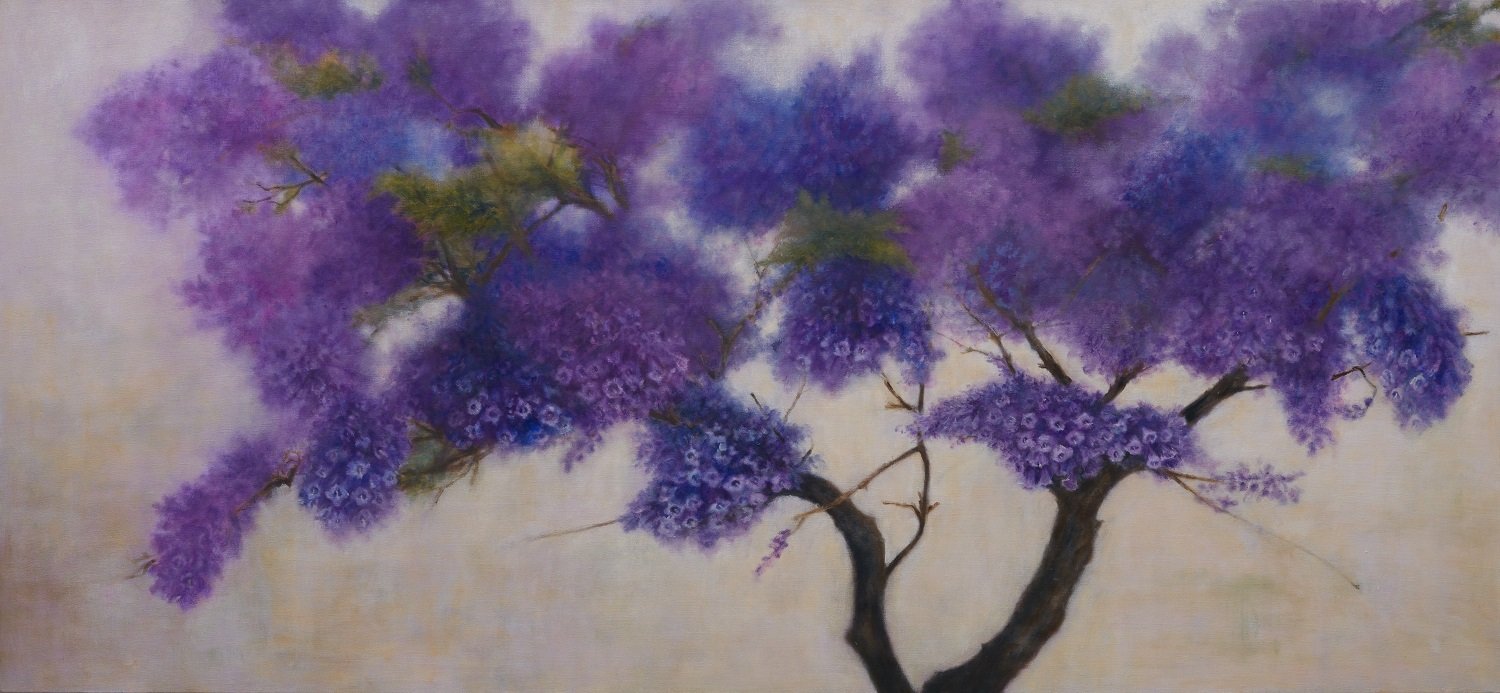 Jacaranda mimosifolia, 2021, 92x199cm, oil on linen