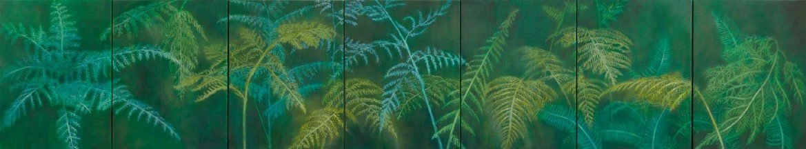 Rainforest, 2022, polyptych 41x217cm, oil on linen