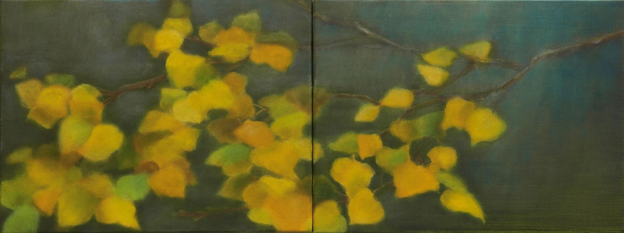 Beech branch, 2022, 31x82cm, oil on linen