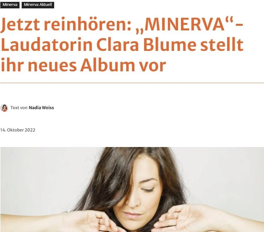 Jetzt reinhören: „MINERVA“-Laudatorin Clara Blume stellt ihr neues Album vor