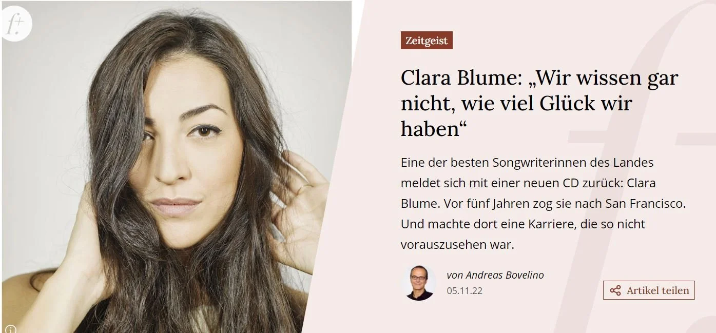 Clara Blume: „Wir wissen gar nicht, wie viel Glück wir haben“