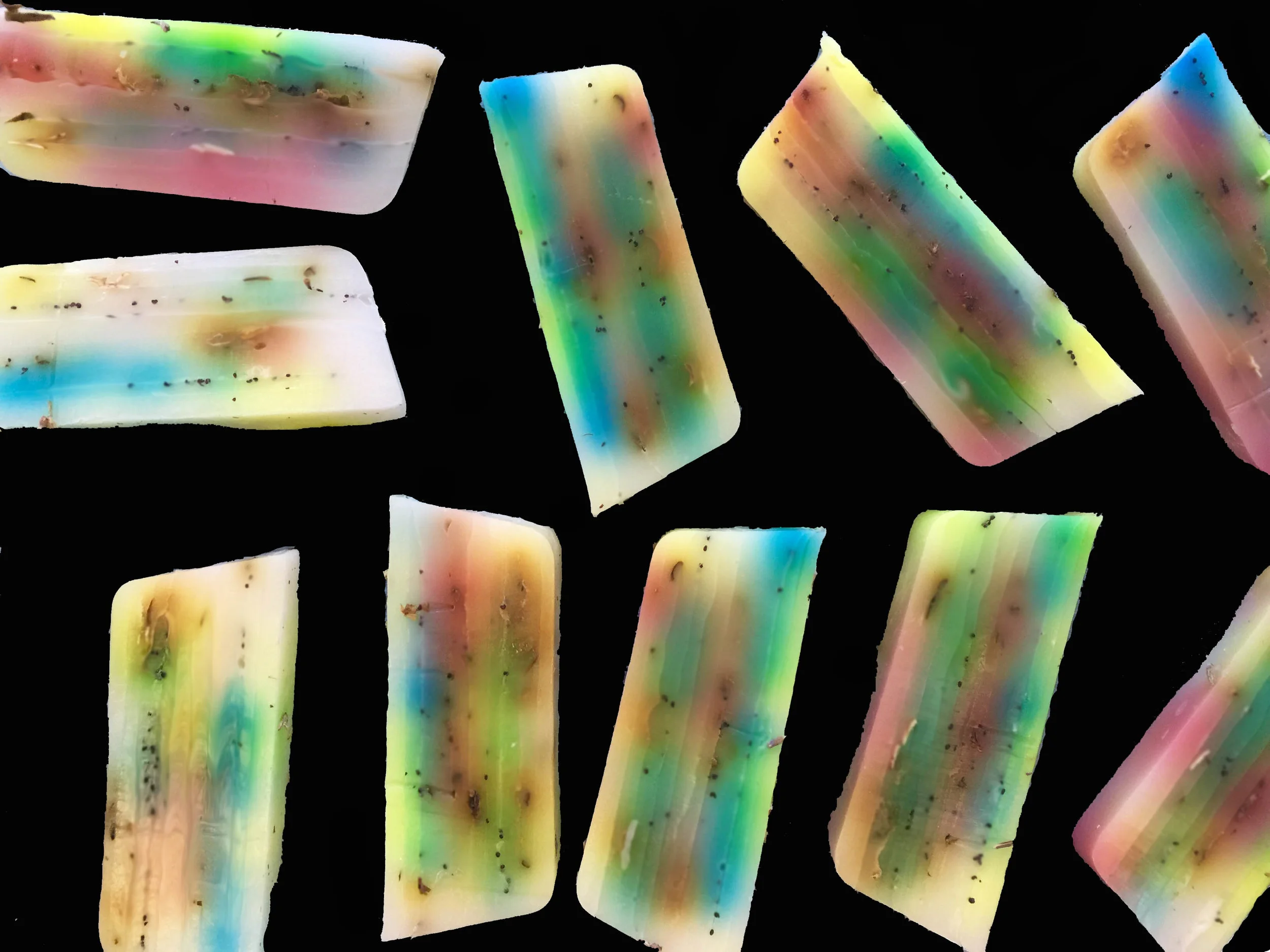 our resulting bars of layered soaps