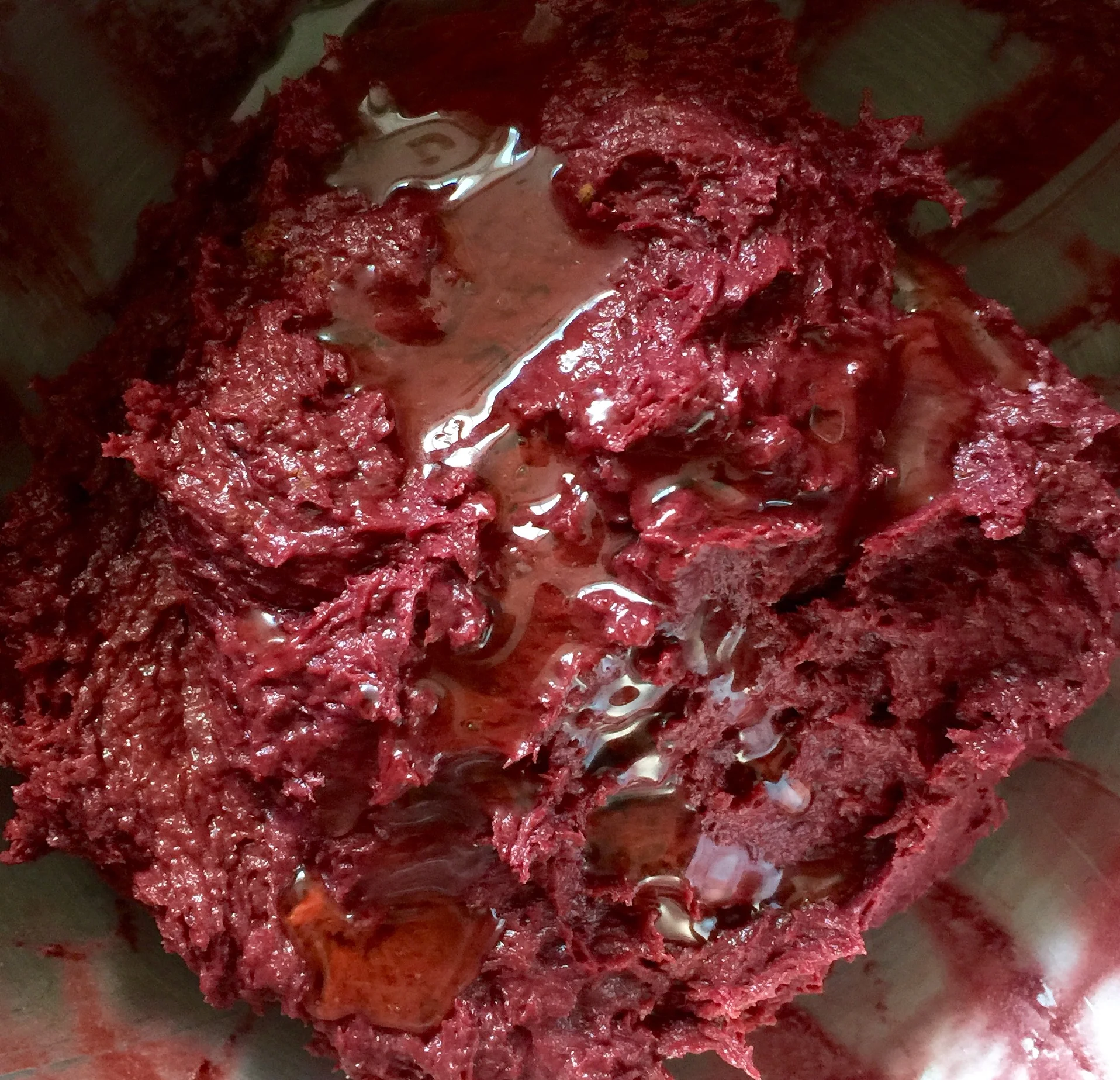 adding the agave syrup to the mixture