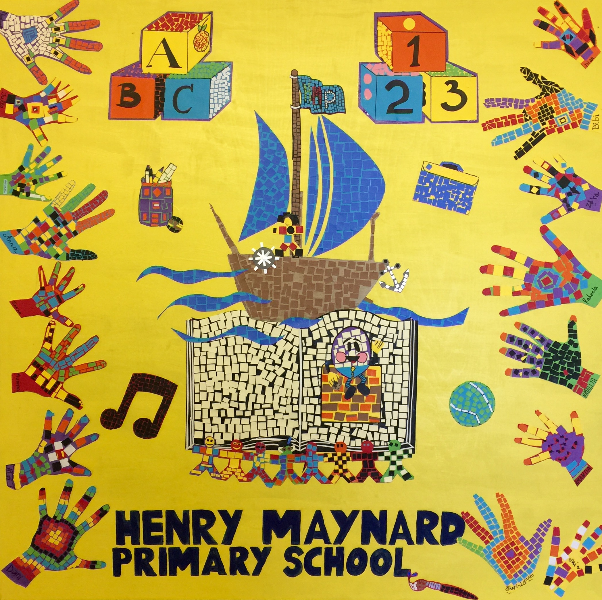 110 x 110 cm paper mosaic and acrylic paint on mdf