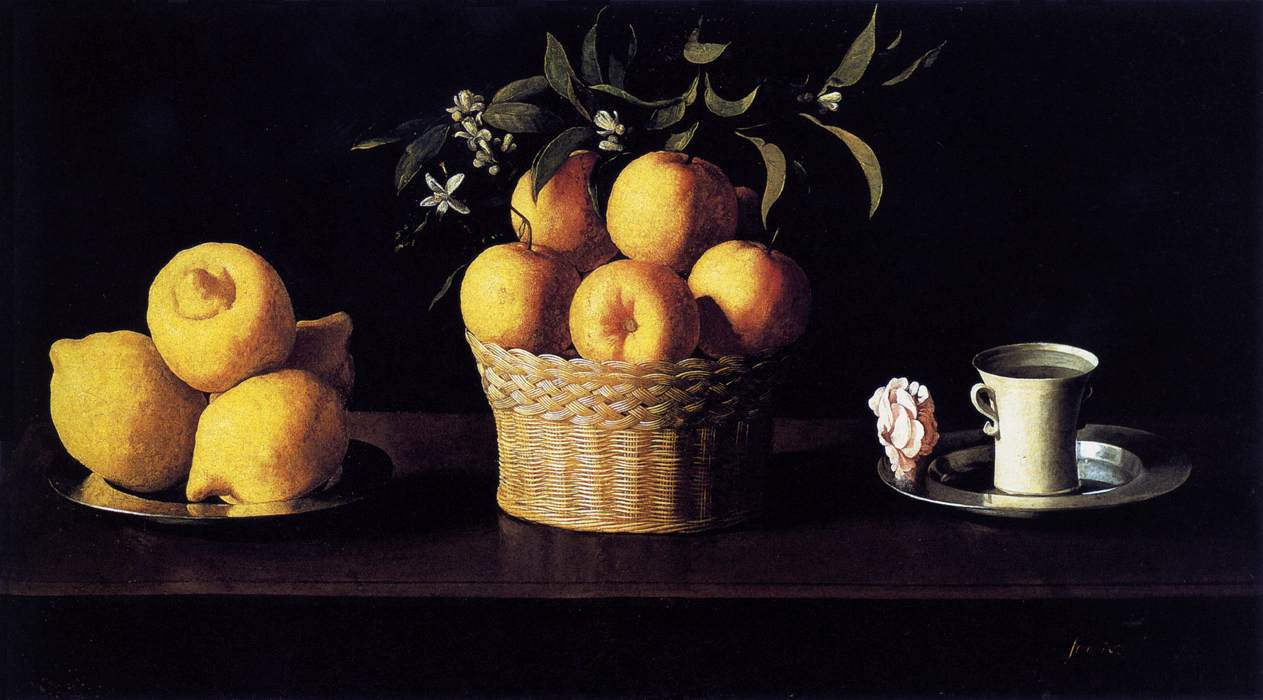Francisco de Zurbarán - Still Life with Lemons, Oranges and a Rose, 1633