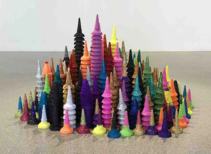 Chila Kumari Burman - Cornet and Screwballs go Vegas, mixed media, 2010