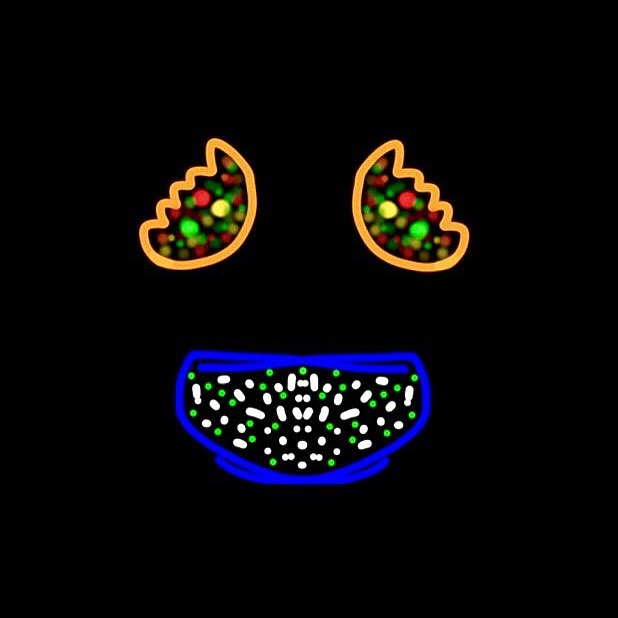 A little pattern i made with dumpling eyes and bowl of rice as a smile.