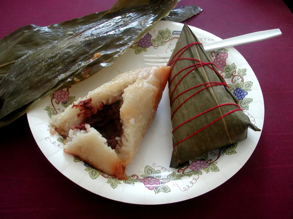Zongzi with bamboo leaf wrapper
