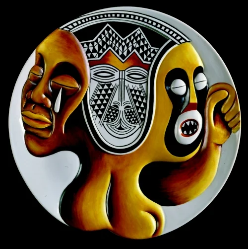 Judy Chicago (American, b. 1939). The Dinner Party (Sojourner Truth plate), 1974–79. Porcelain with overglaze enamel (China paint), rainbow luster glaze, and paint, 14 × 14 × 1 in. (35.6 × 35.6 × 2.5 cm). Brooklyn Museum, Gift of the Elizabeth A. Sackler Foundation, 2002.10. © Judy Chicago. (Photo: © Donald Woodman