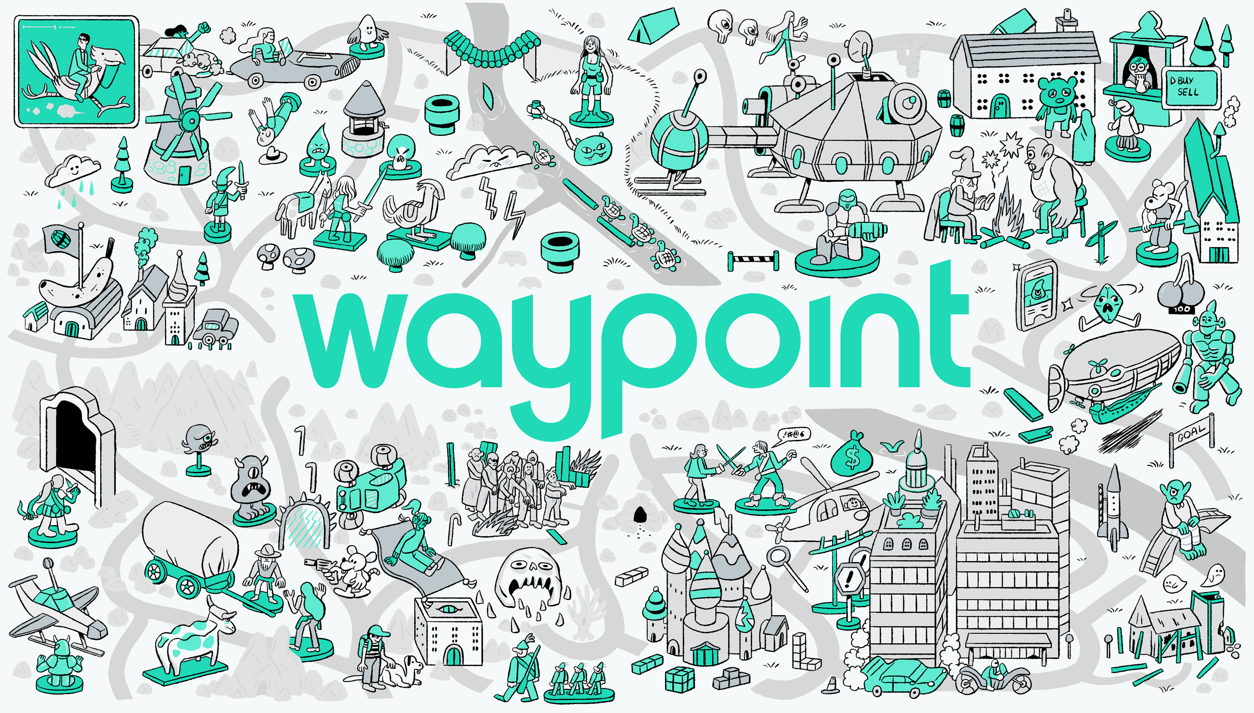 Illustrated Identity for Waypoint from VICE