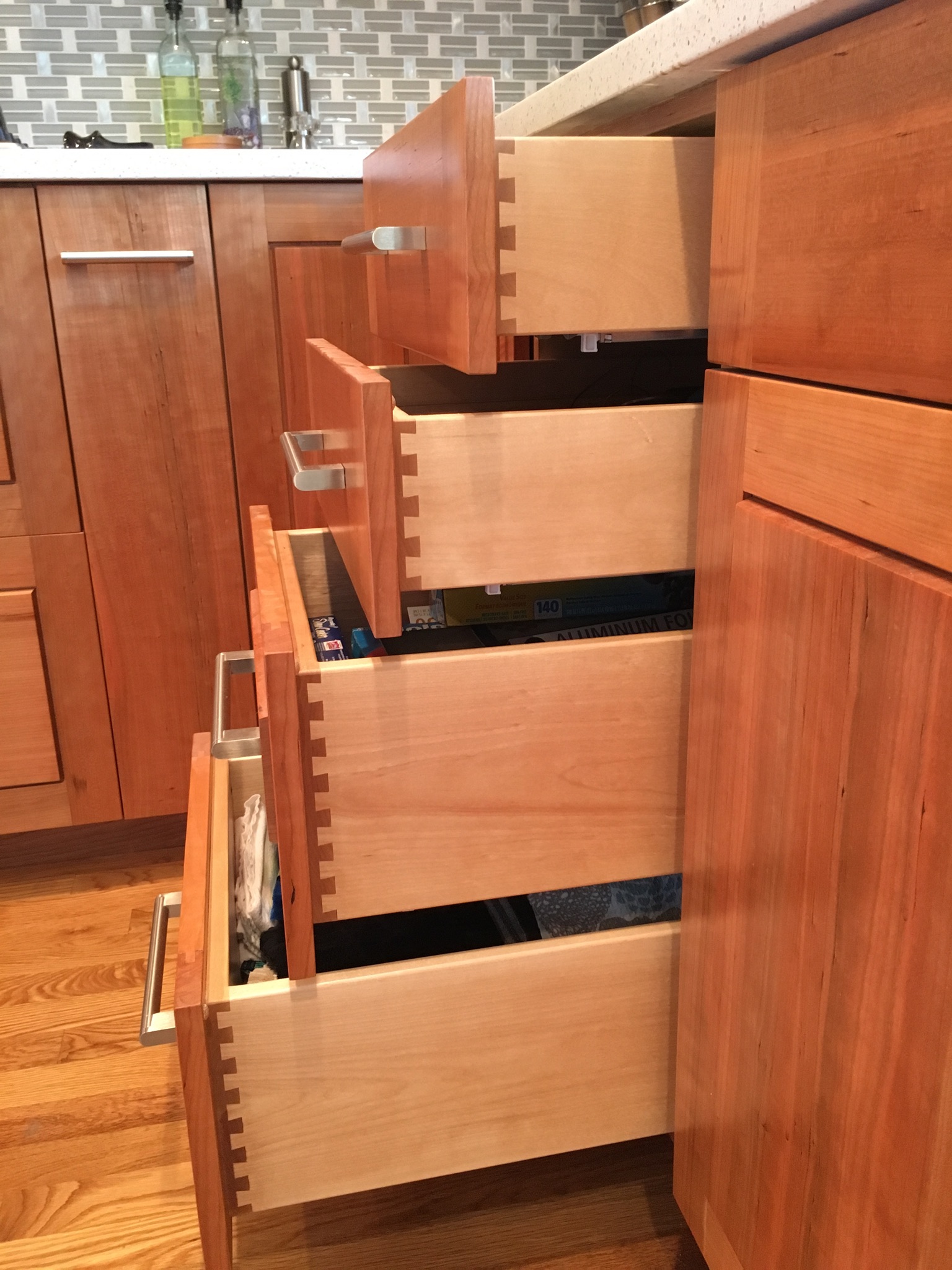 Dovetail drawer detail, quartersawn cherry (Copy)