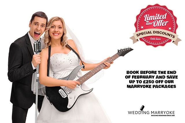 Book before the end of February and save up to £250 off our wedding marryoke packages. #weddingmarryoke #marryoke #marryokesale #valentinediscount #marryokeherts #rockyourwedding