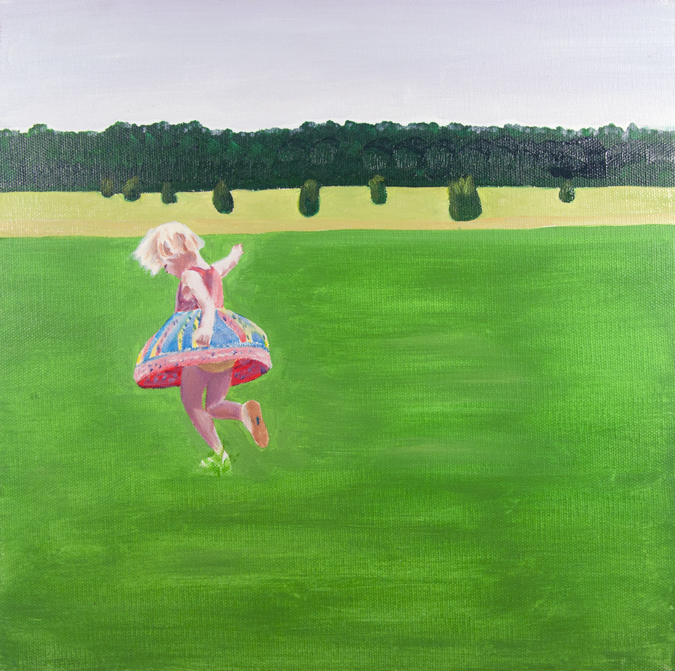 Sketch of Sally Twirling in a Field