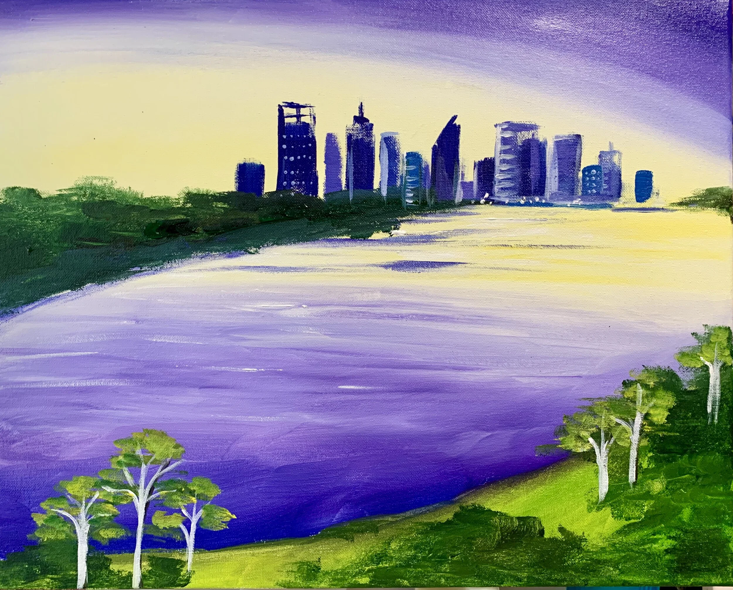 Paint Sip Event Perth Perth City At Dusk Cabernet Canvas