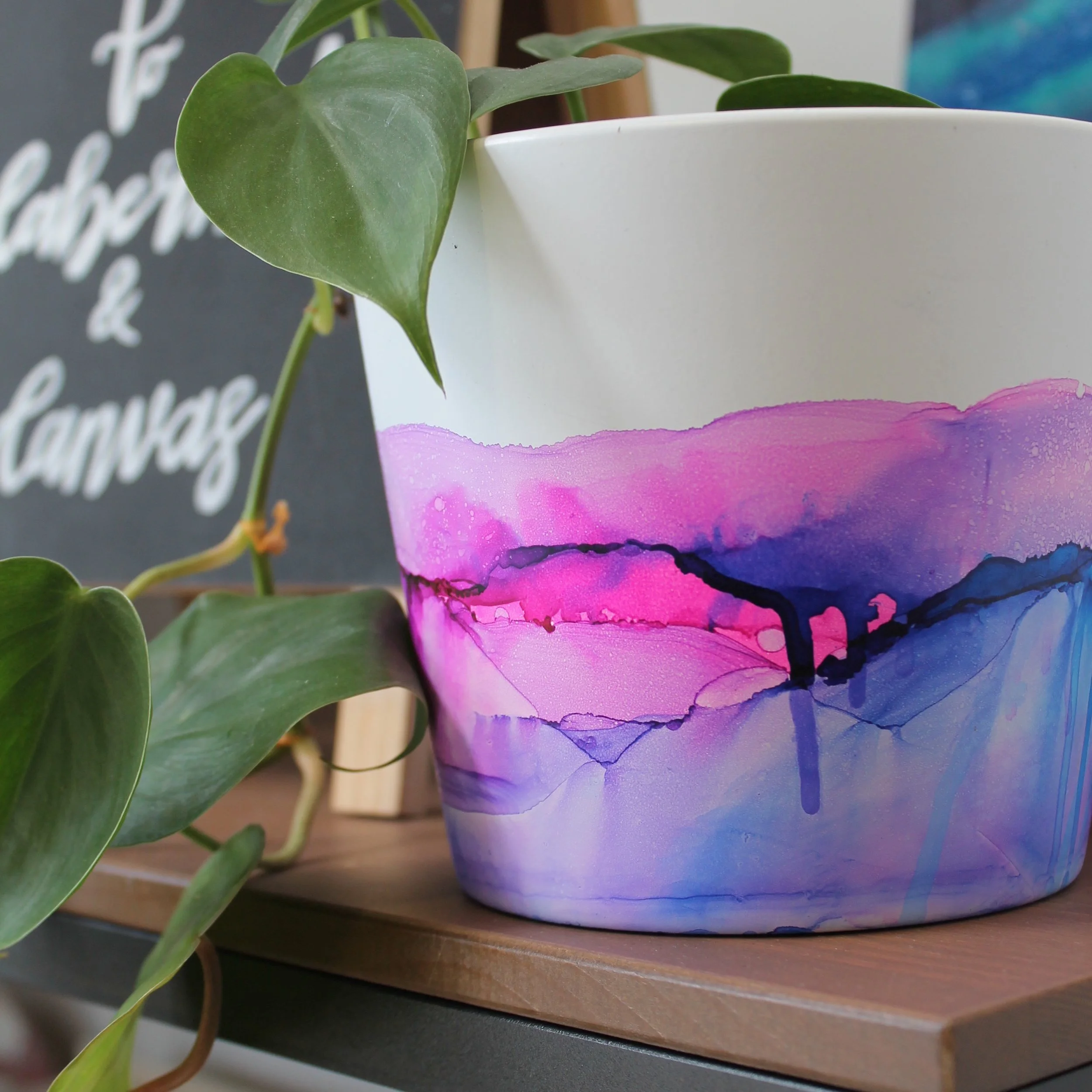 Alcohol Ink Pots & Canvas