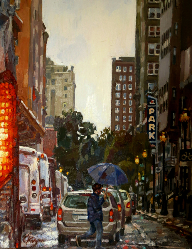 Under A Blue Umbrella- 15%22 x 12%22 oil on linen.jpg