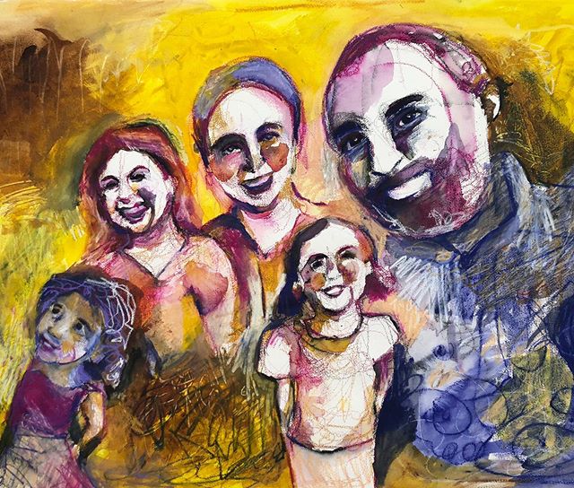 Decided it was time for a family portrait. #love #family #unity #color #artistsoninstagram #carandache #watercolor #art