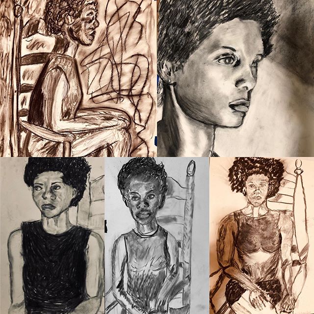 Get out of town; these women are too talented. #fainting. Focused on tone and value, as well as working quickly and instinctively. #figuredrawing #charcoal #artistsoninstagram #artclass #tone #value #light #brooklyn #release @hannahdreyfus @alyon4a @