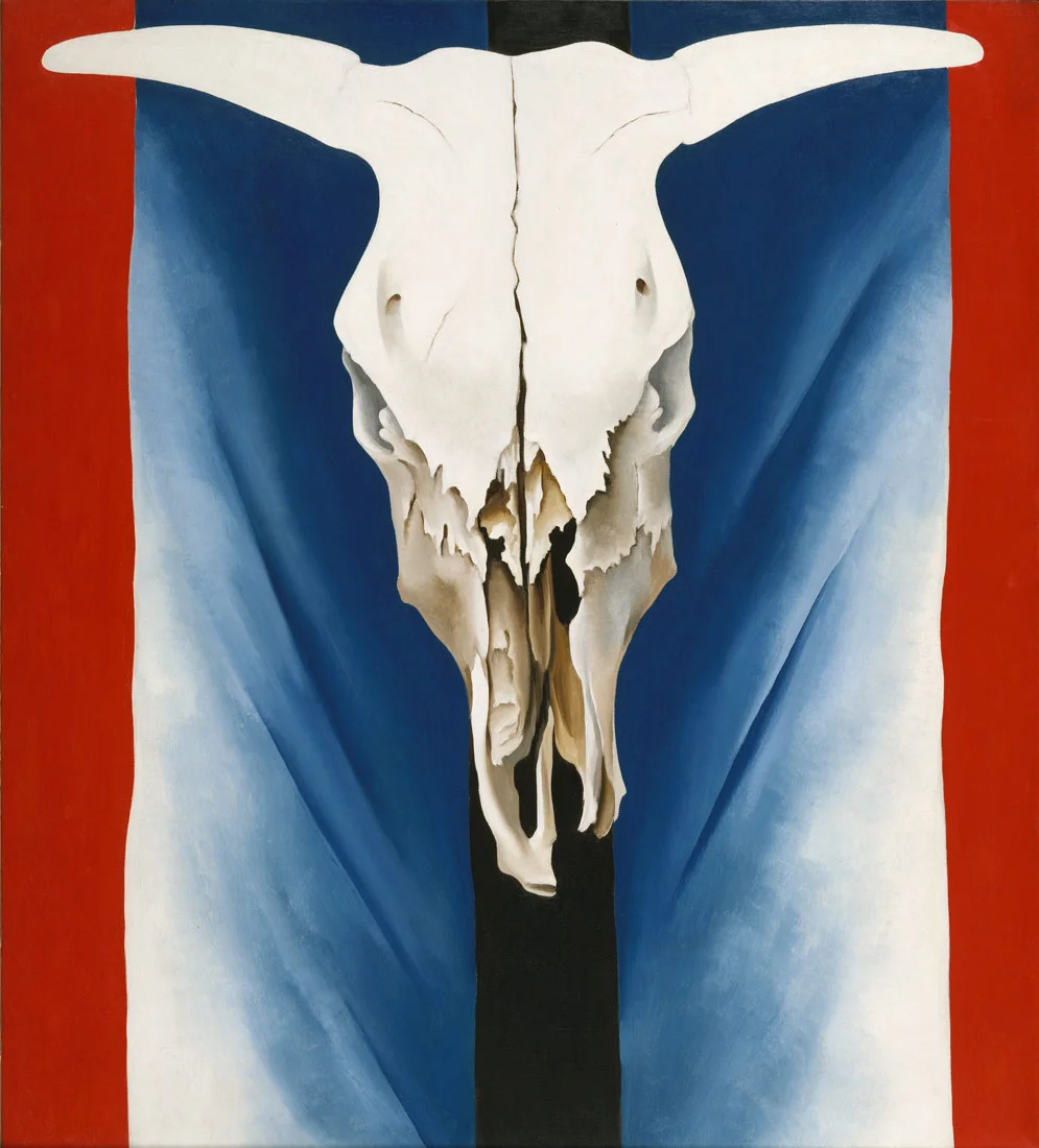 GEORGIA O'KEEFFE COW SKULL RED WHITE AND BLUE