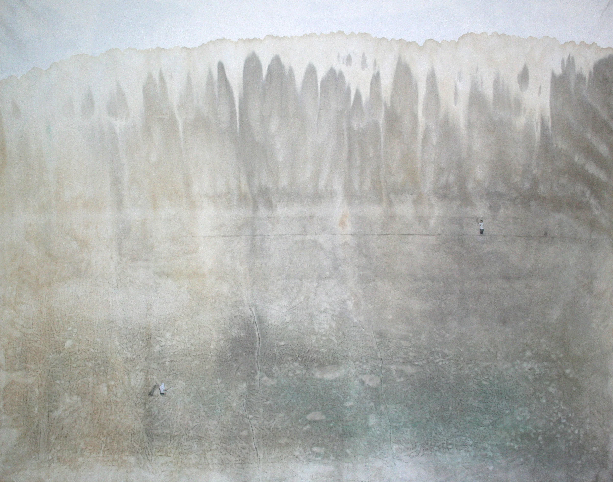 Memory Traces _ River 130x162cm mixed media 2006