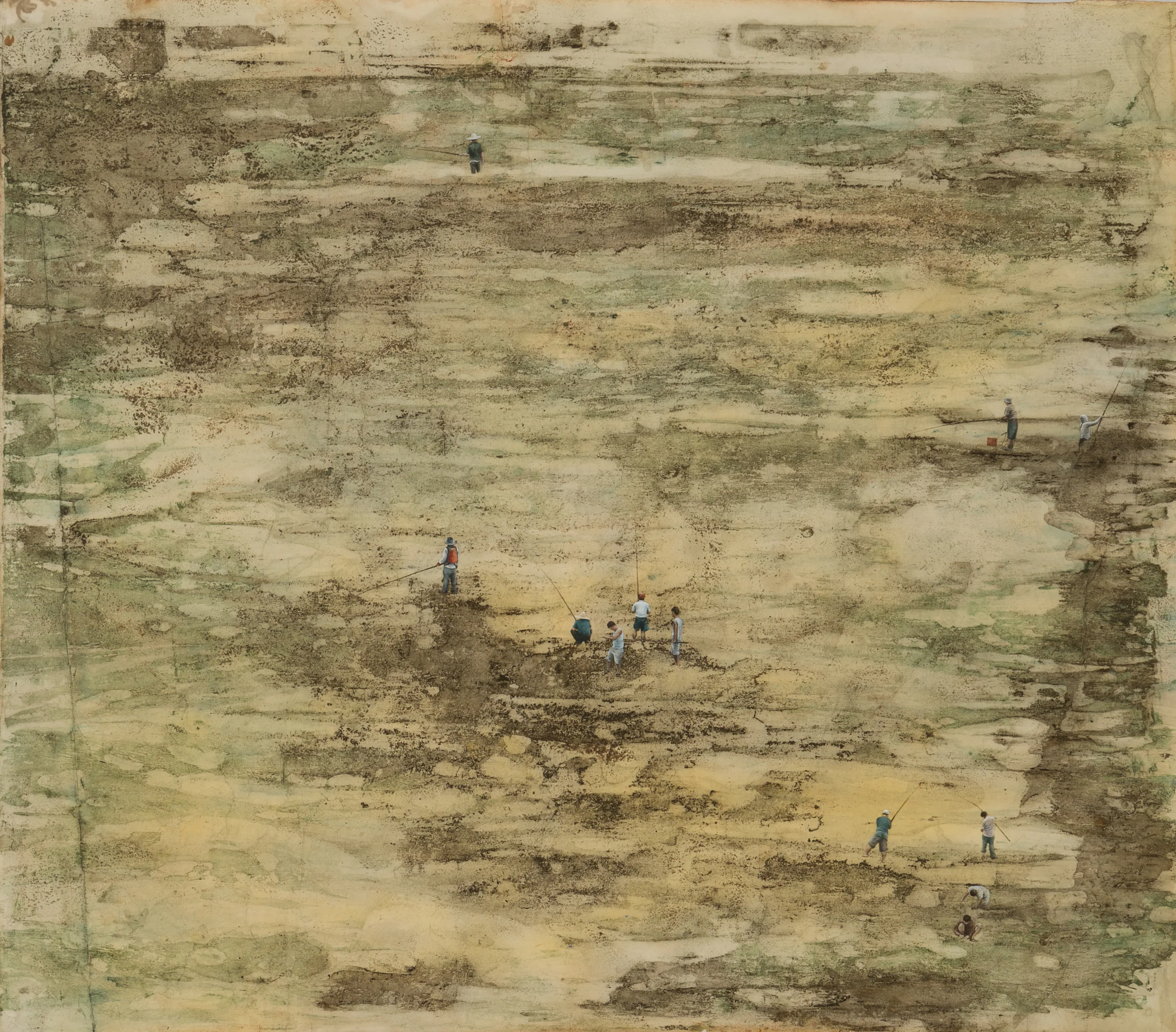 Memory Gap _ Geum river 119x104cm mixed media 2014
