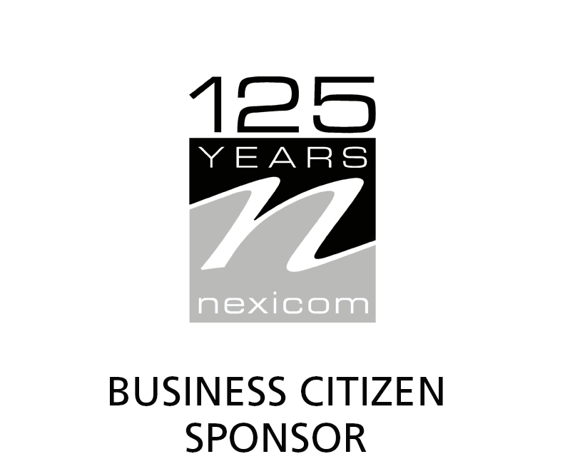 Nexicom 125 years logo - BW - Business Citizen Sponsor label.png