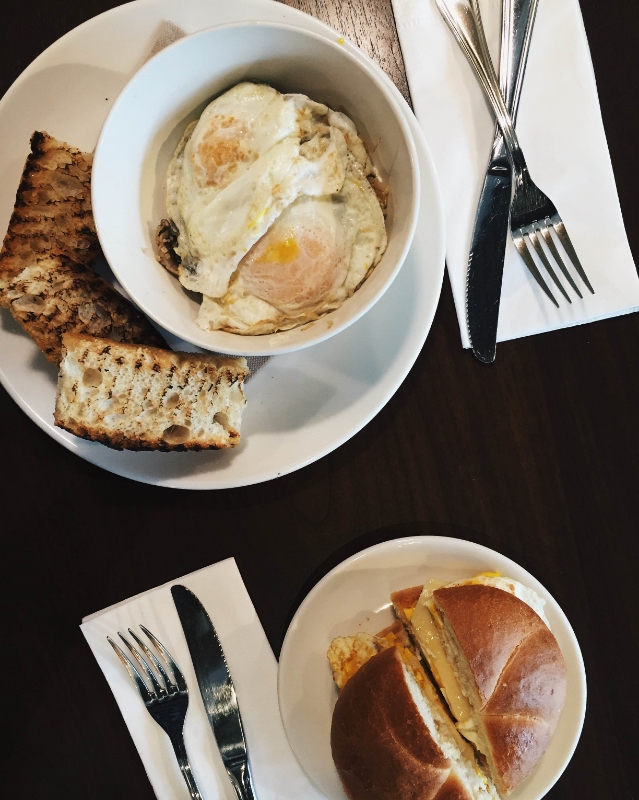 The Eggs & Quinoa, pictured here with a classic Egg & Cheese
