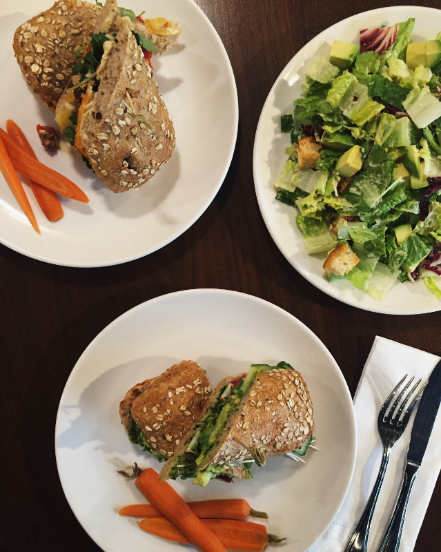 The Avocado Caesar, pictured with the Hummus & Sweet Potato at the top and the Avocado & Sprouts at the bottom