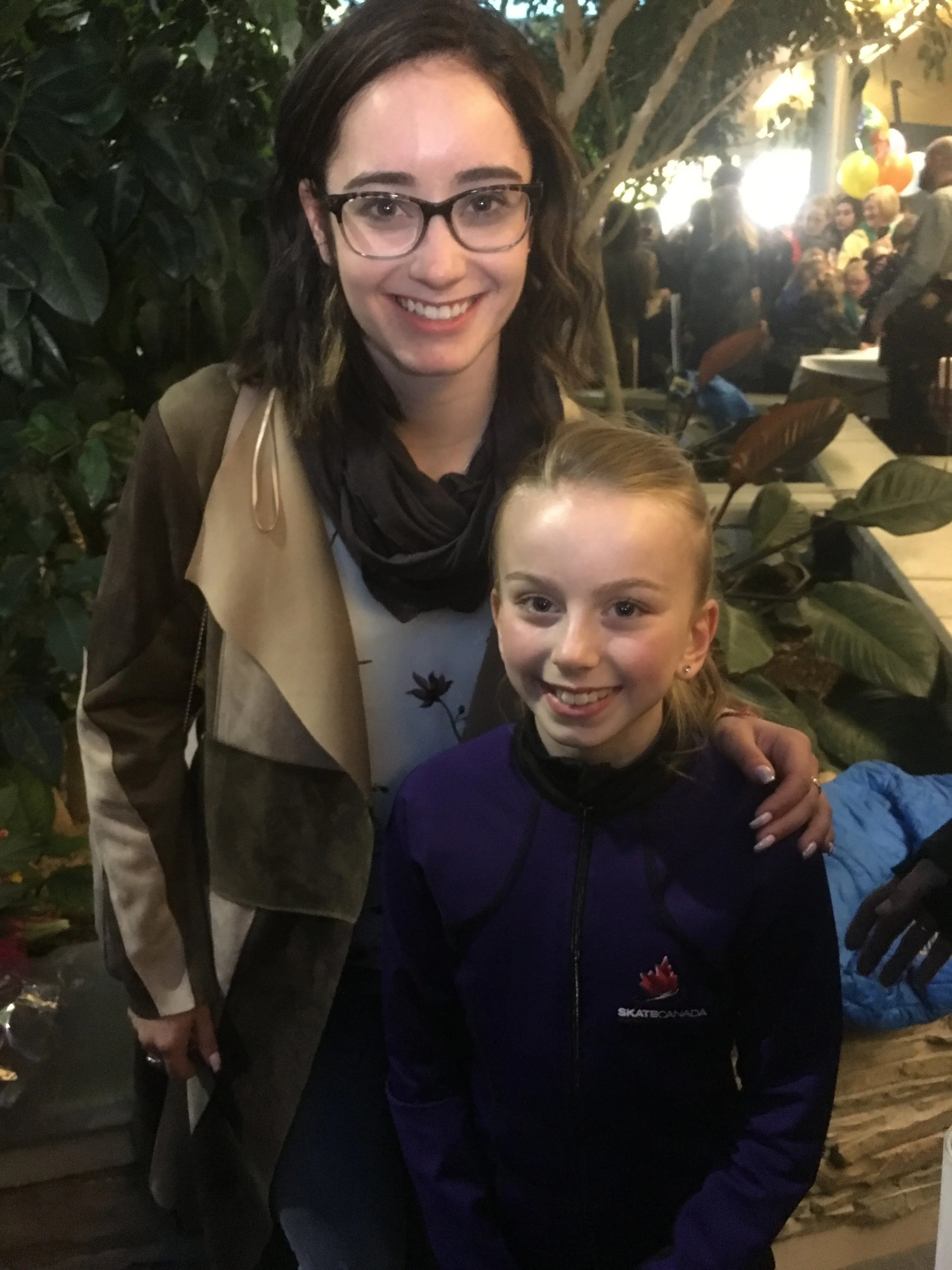 Rachael Tuff smiles meeting Kaetlyn Osmond after the 2018 World Figure Skating Champion returned home from Seoul, South Korea. The eleven-year old figure skater from Witless Bay is following in the footsteps of her hero after bringing home her own gold medal from the Atlantic Championships.
