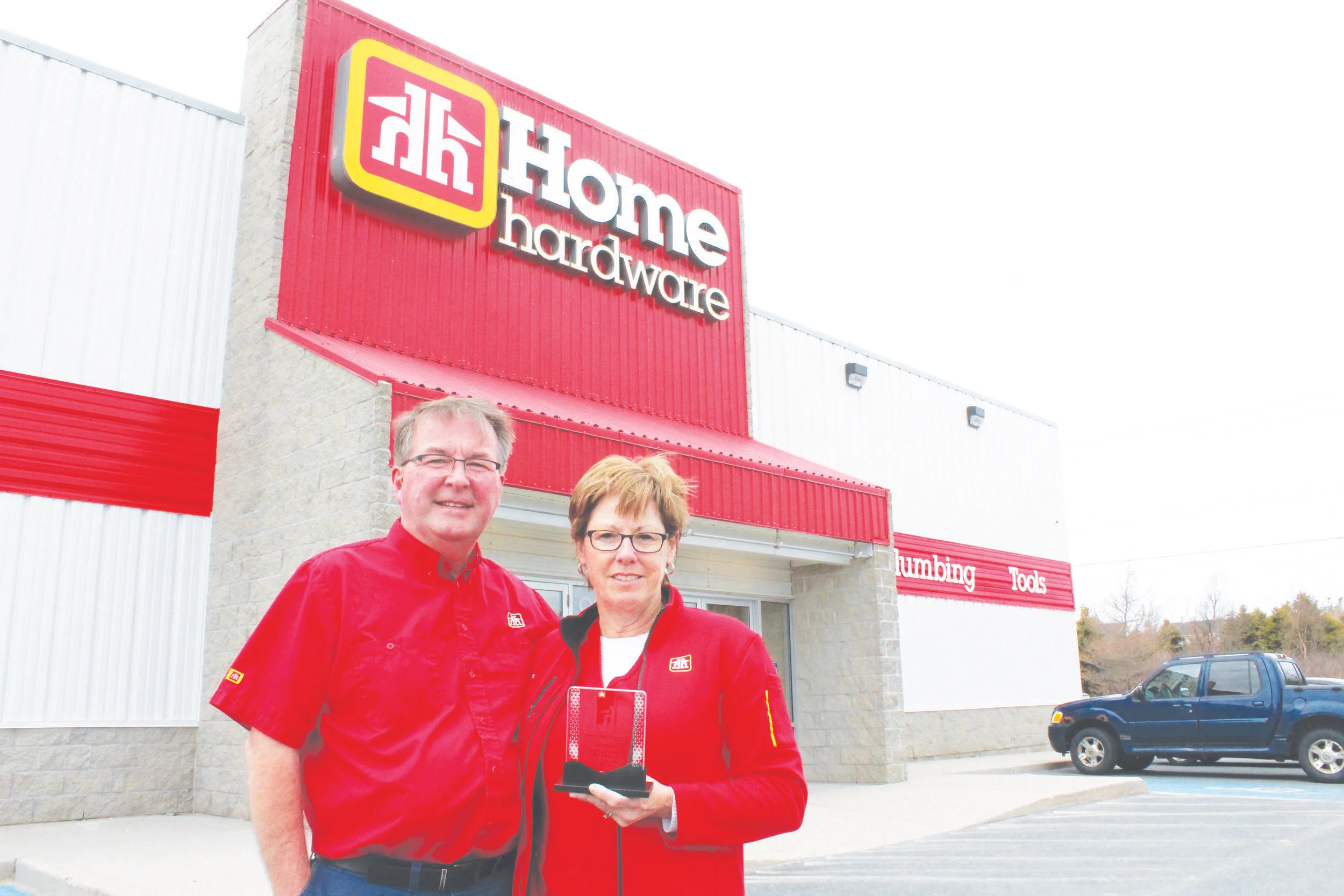  Dan and Kim McDonald outside their Home Hardware store in the Goulds. Their operation was recently deemed among the top stores in the national chain.  Mark Squibb photo 