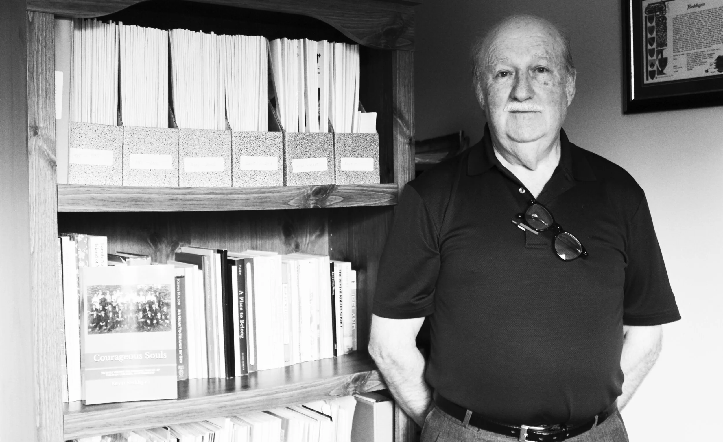  Kevin Reddigan, author of ‘Courageous Souls,’ has compiled his notes and research on Calvert’s history into a book. Chris Lewis photo 