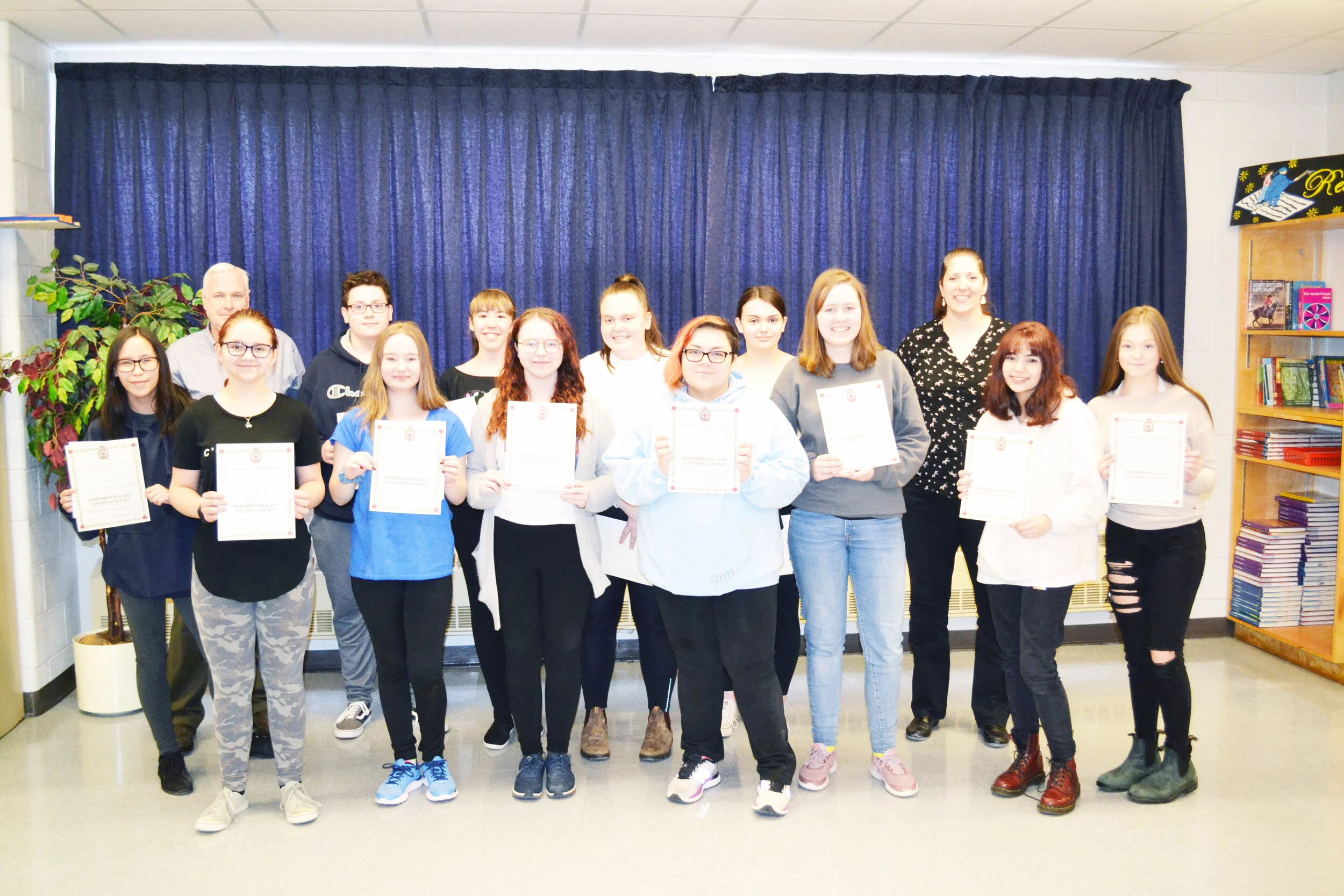  Front Row (L-R): Cheyenne Edmunds-Cull, Caeden Howlett, Madison Brown, Julia Daley, Abigayle O’Connell, Sophie Nitschke, Morgan Penney, Brianna Frizzell-Ryan  Back Row (L-R) Mr. Tony Power (principal), Ethan Evans, Adriana Power, Brianna Hennessey-Hawkins, Brooklyn Follett , Ms. Tracy Nixon  Missing: Anna Kirby   