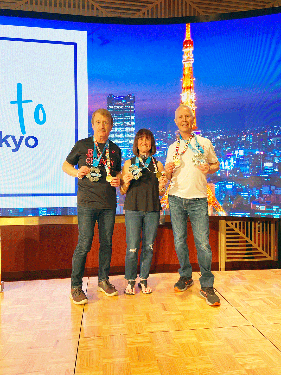   Kevin (left), wife Shirley and brother Art Fagan have now completed all six World Major Marathons. The trio completed the Tokyo Marathon earlier this month, cementing their status as Abbott World Marathon Majors Six Star Finishers. The six majors include Tokyo, Boston, London, Berlin, Chicago, and New York. Each marathon is a distance of 41 kilometers. Submitted photo  