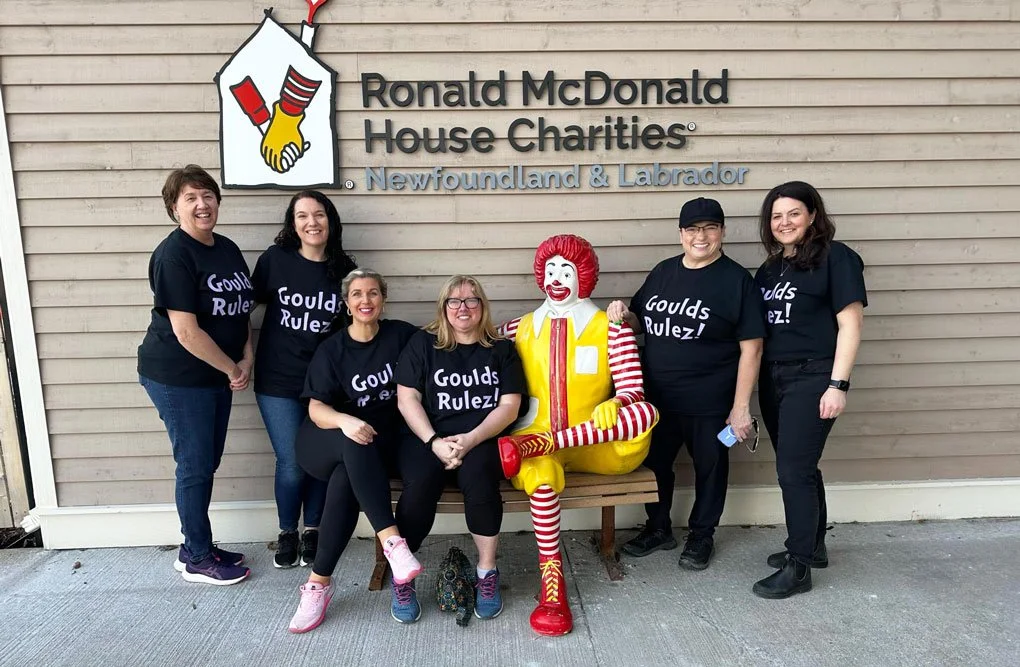  Goulds Elementary staff members served up a delicious dinner for sick children and their families at Ronald McDonald House this last March through the organization’s ‘Home for Dinner’ program. On the menu was lasagna, garlic bread, rolls, and lots of desserts, including cakes, muffins, cookies, and ‘dirt cups’— cups filled with cookies, gummy worms, and other tasty treats. The meal was sponsored by Frontier. From left to right are Donna Dalton, Krista Finn, Allison Lee, Jaime Snow-Parsons, Wanda Cassell, and Jill Hann. Those interested in participating in the ‘Home for Dinner’ program can contact Ronald McDonald House Charities NL. Submitted photo 