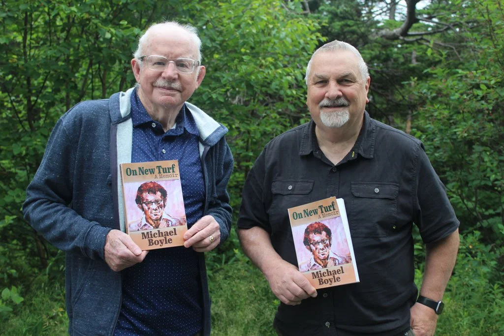 Former Baltimore School teacher Michaele Boyle (left) enlisted the help of former student Randy Crane to help edit his recently published memoir, ‘On New Turf.’ The duo launched the book at the Ferryland Legion this June. Mark Squibb photo
