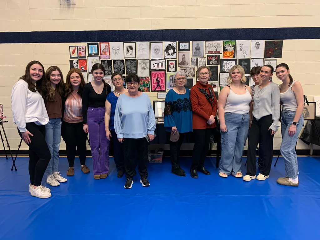  St. Kevin’s High School hosted it’s third annual Evening of the Arts last Thursday. The event gives students a chance to showcase their artistic talents through artwork, song, music, and more. This year, students invited members of the Goulds Daffodil Club out for the festivities. Students served up moose stew, chicken noodle soup and offered a few songs to boot. From left are Sydney Ryan, Charley Sheehan, Sara Taylor, Ceili Bennett, Paulette O’Toole, Marie Vincent, Linda Prowse, Betty Williams, Leah Marsh, Cara Ennis, Sophie Gagne-Hedderson, and Callie Wall. Submitted photo 