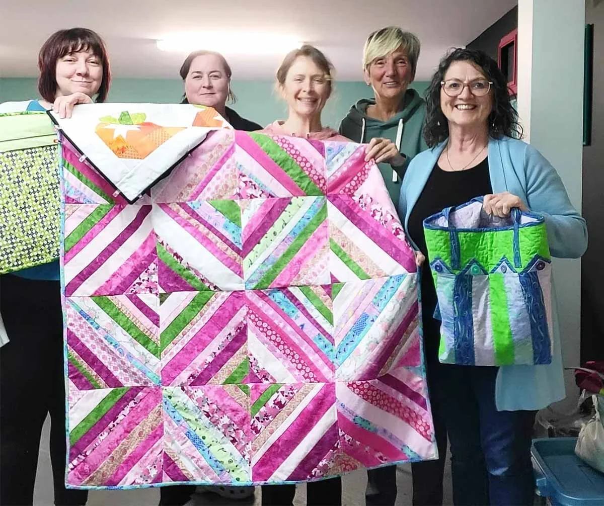 The Irish Loop Quilt Guild is celebrating a year of accomplishment. The group has participated in several 12-hour day retreats at Saltwater Country, done a local shop hop, made donations of denim pillows for the homeless to The Gathering Place in St. John’s, and have made a baby quilt to donate to One Plane Away – a charity that accepts baby care packages in Nunavut. Guild member Pennie Hancock said groups like the Quilt Guild add to the community. “It’s especially important now after the challenges of COVID, both socially and economically,” she said. The guild allows adults to gather together in a small, safe, group setting and enjoy the company of others. Joining a guild also provides the opportunity to share skills and techniques. “Donations of quilted items help fill a need in our community and lets those in need know that others are available to help,” said Hancock. “Working on projects to donate to the community also gives a sense of accomplishment and purpose to the guild.” In the upcoming year, the group has chosen to make and donate a quilt to the Quilts of Valor project for Canadian Forces veterans. “In addition, it’s been proven that a vehicle full of quilters going on a shop hop adds much needed funds into our economy with their planned purchases of fabric, gas and a meal stop along the way,” said Hancock. The guild meets on the second and fourth Tuesday of each month at Saltwater Country, in Bay Bulls. Pictured, from left to right, are members Pennie Hancock, Colleen Power, Justine Finlay, Deborah Maddox and Joanne Moss. 