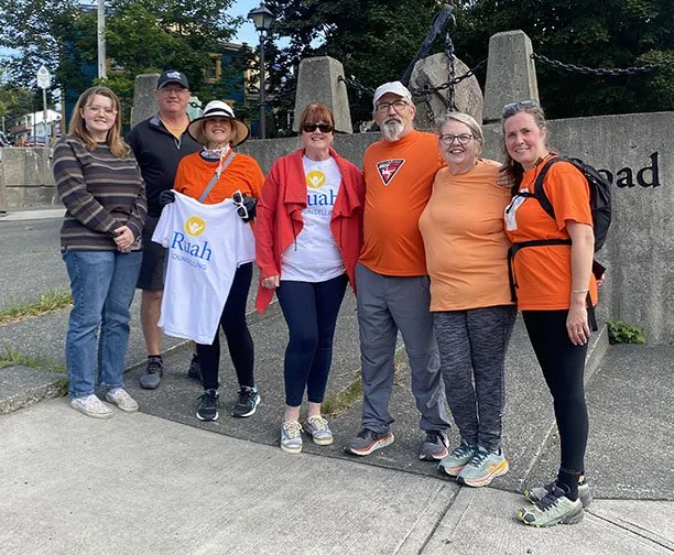 Bill Guiney had a bit of company as he completed his 331 km loop around the Irish Loop in aid of mental health causes last Saturday. By the time he managed the final trek up Signal Hill, Guiney had logged some 500,000 steps on his counter. “We will be continuing to look for donations and stories for the upcoming book titled PUSH which we hope to have on the shelves by spring 2024,” said the mental health advocate from Renews. On hand with Guiney for the final steps were supporters, from left: Emma Lake, Ferryland MHA Loyola O’Driscoll, Kim Kelly, Pauline Lake, Guiney’s wife Susan Guiney, and Darla Chidley of Ferryland. Guiney plans to self-publish the collection of some of the stories that people have shared with him during his many fundraising walks, push-up feats and other adventures in aid of mental health promotion. You can reach him at wilguiney@gmail.com. 