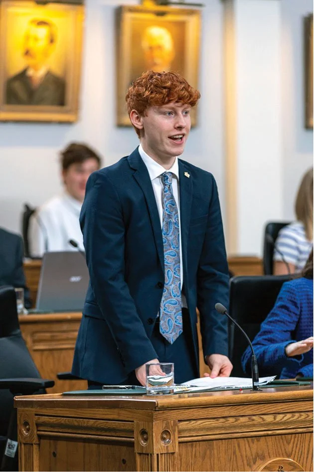  Ethan Williams, 19, was acclaimed to Bay Bulls council this week. He was the only person to put his name forward by the close of nominations for a byelection to fill an opening in the chamber. Williams is shown here attending a meeting of the Youth Parliament of Newfoundland and Labrador, where he serves as Vice President Internal. Submitted photo. 