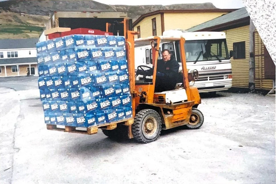  Bernard Kavanagh back in the early 1970s when he was busy building a thriving wholesale distribution business based in Ferryland. The colourful entrepreneur died this month at age 87. 