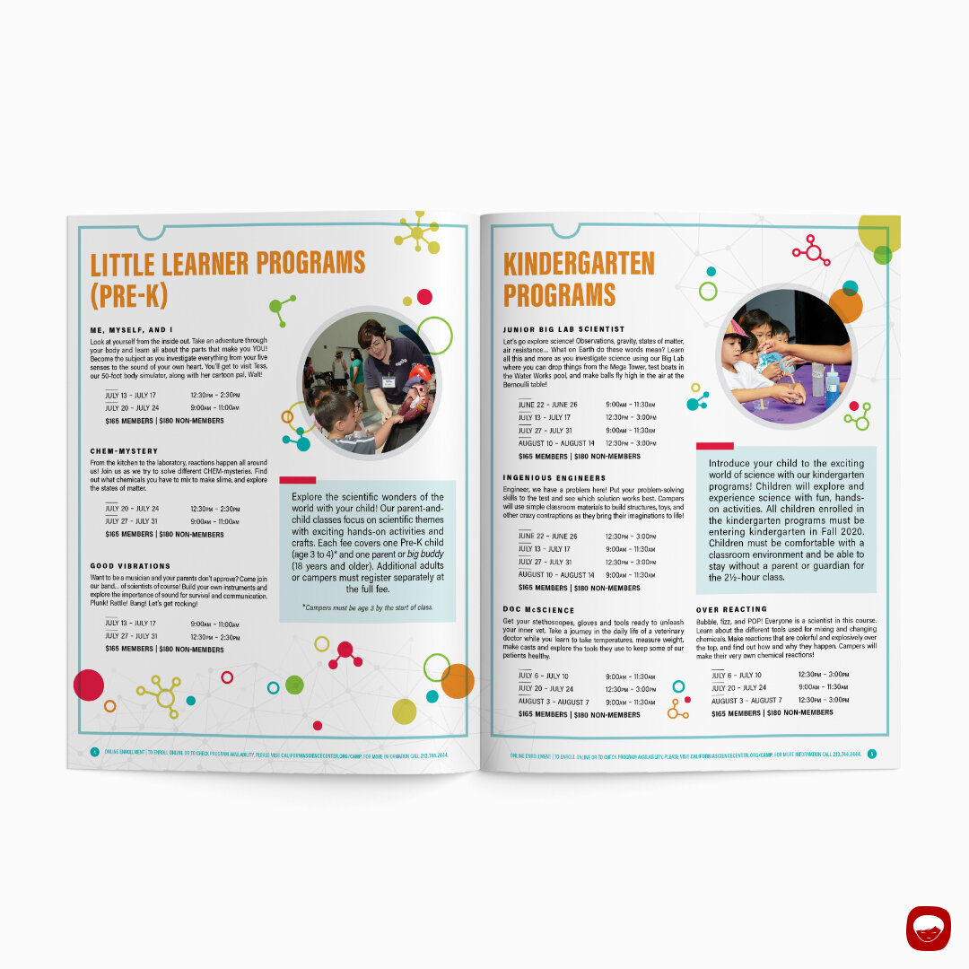 california science center - hands-on science camp - brochure - 2020
