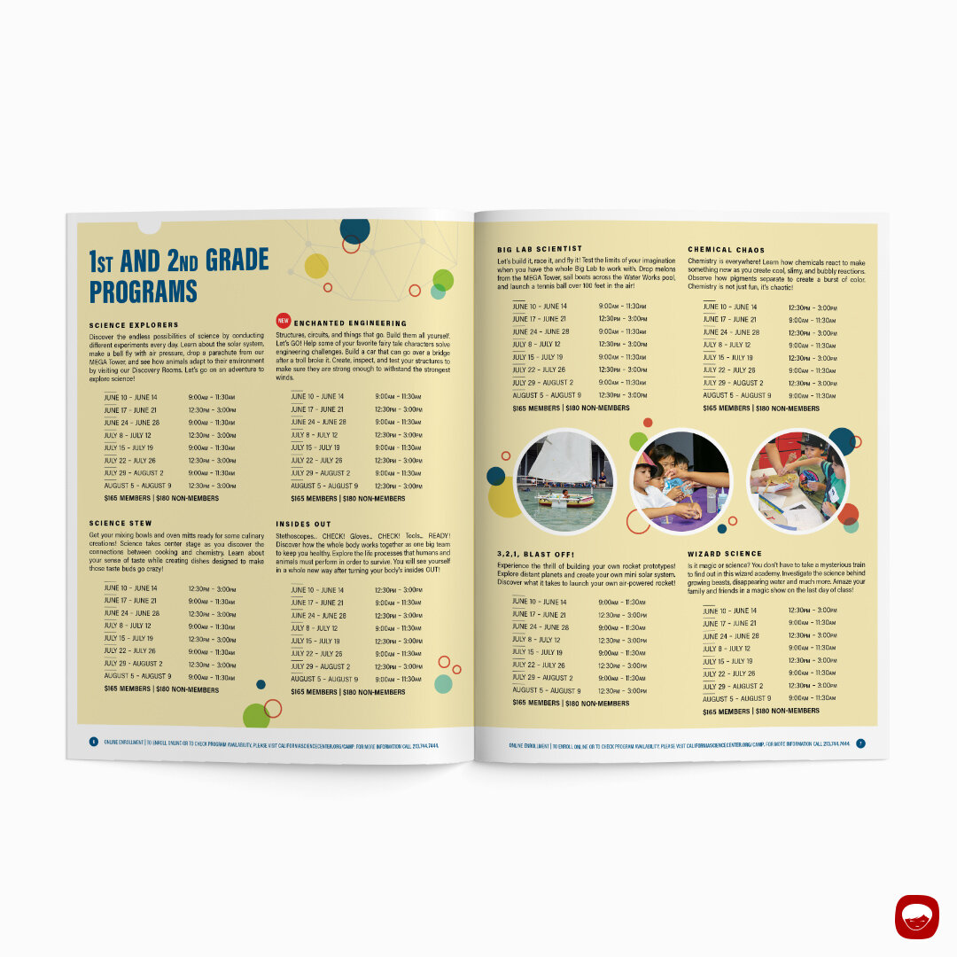 california science center - hands-on science camp - brochure - 2019