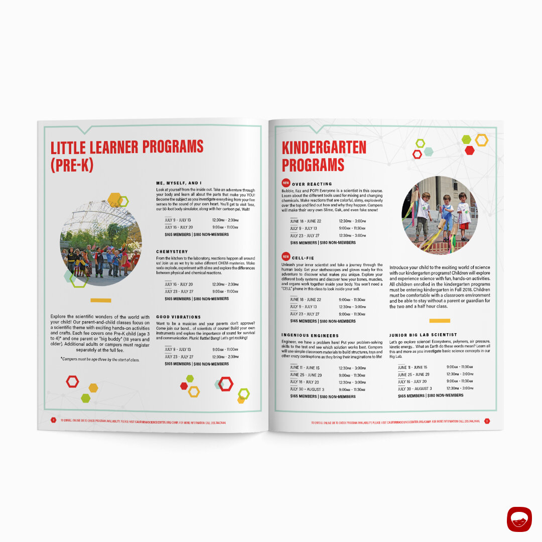 california science center - hands-on science camp - brochure - 2018