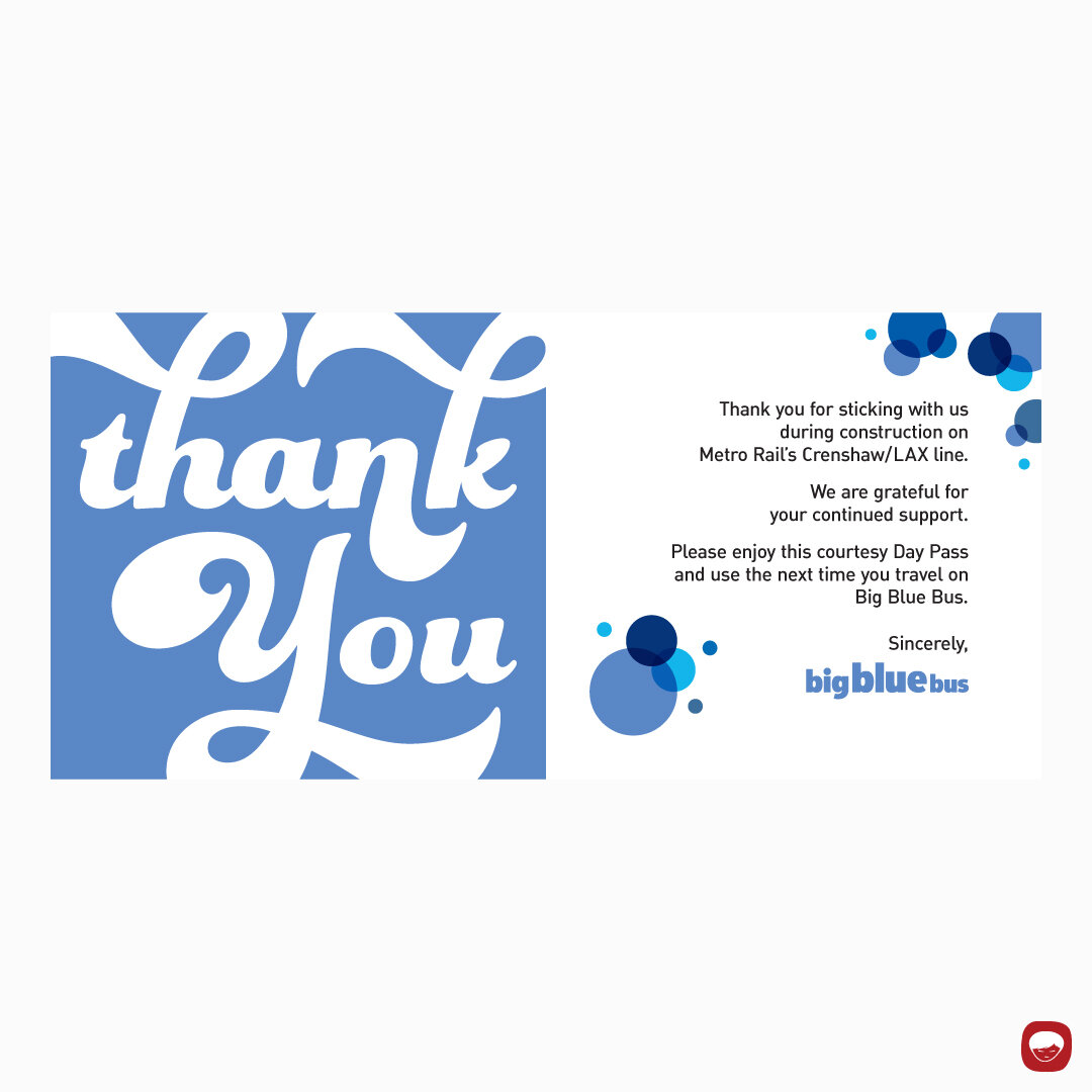 print design - big blue bus - thank you card (Copy)