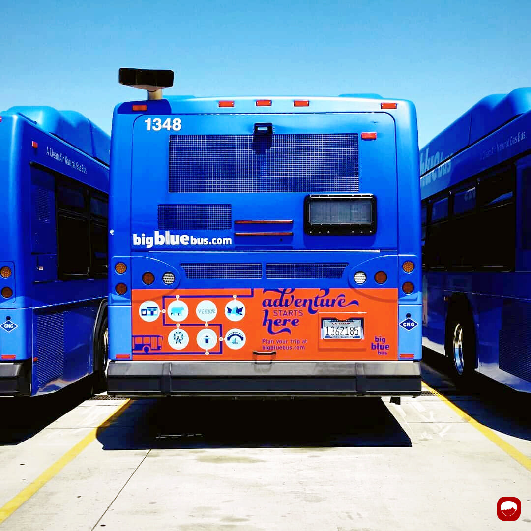 print design - big blue bus - bus wrap/exterior bus advertising