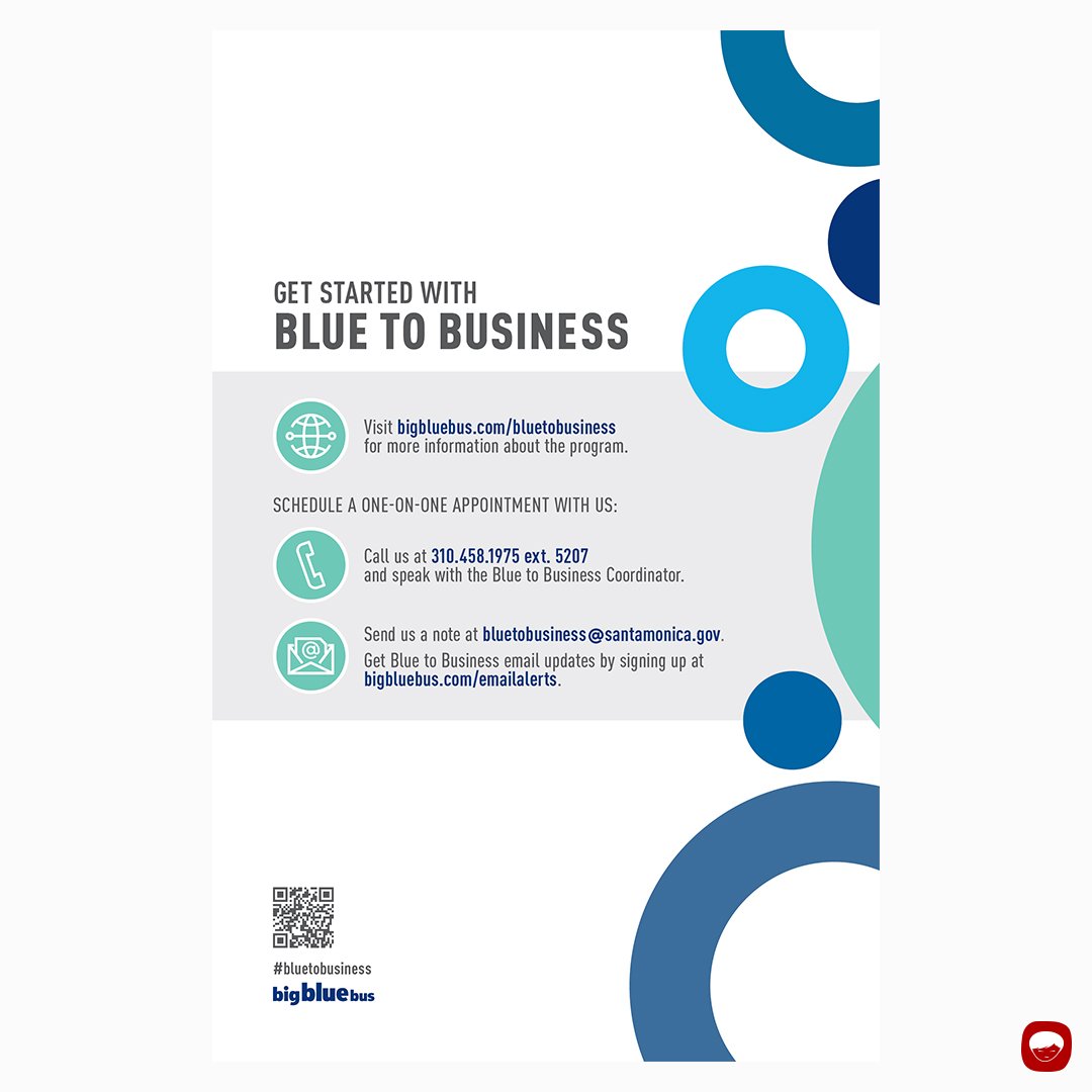 print design - big blue bus - blue to business - b2b - half fold brochure (Copy)