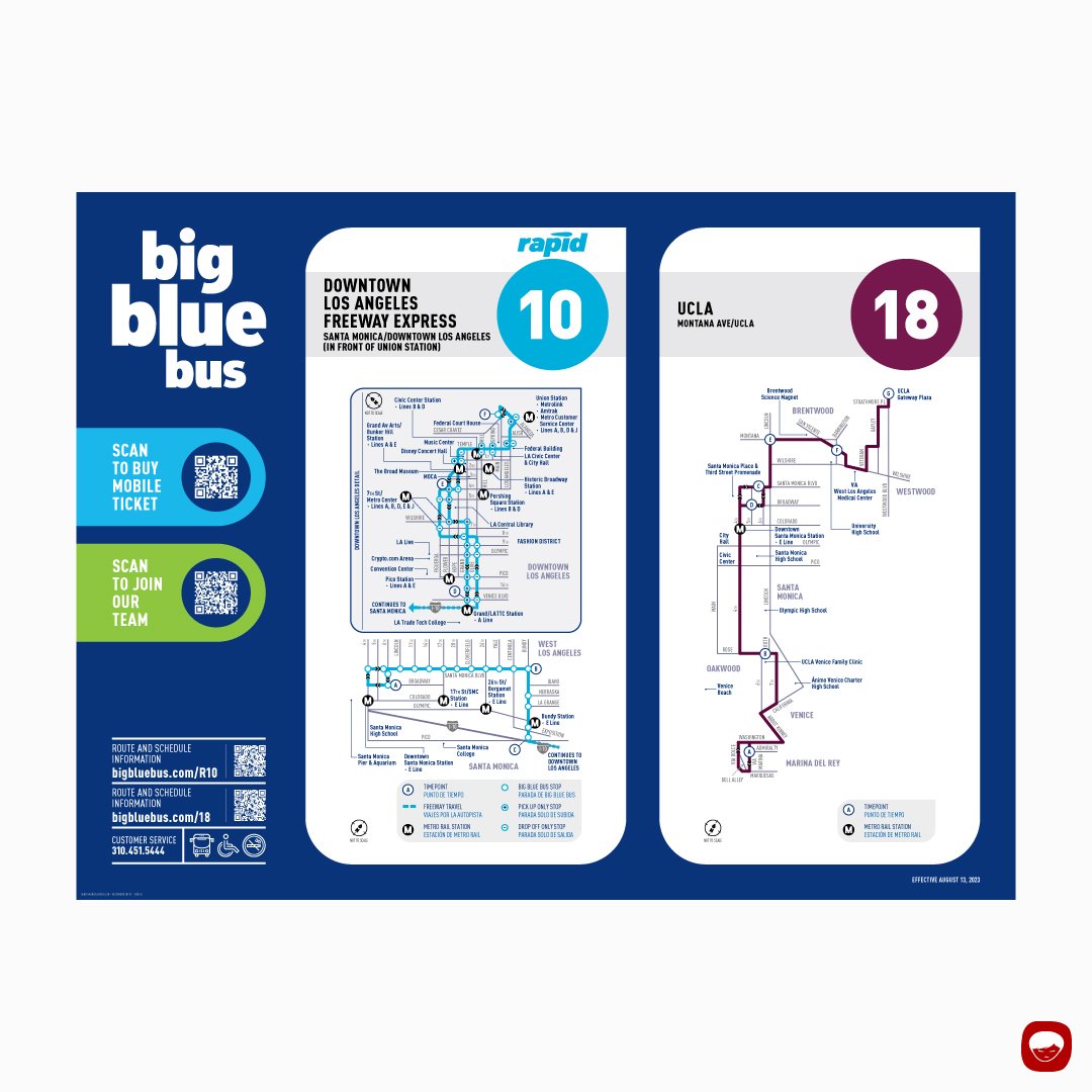 big blue bus - bus stop sign - downtown santa monica