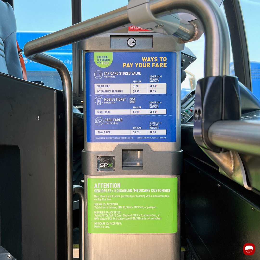 big blue bus - branding - fare price information - farebox decal