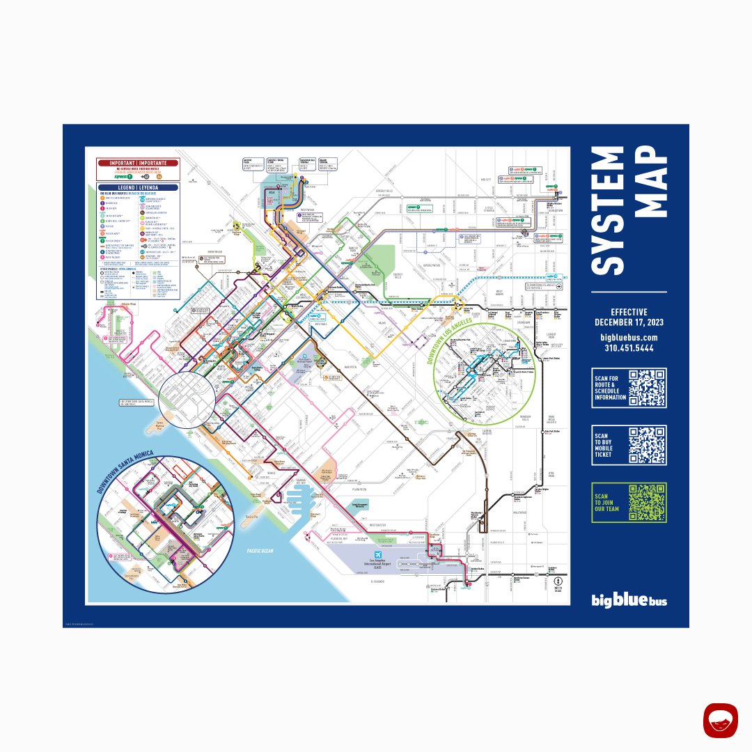 big blue bus - branding - system map - within big blue bus campus